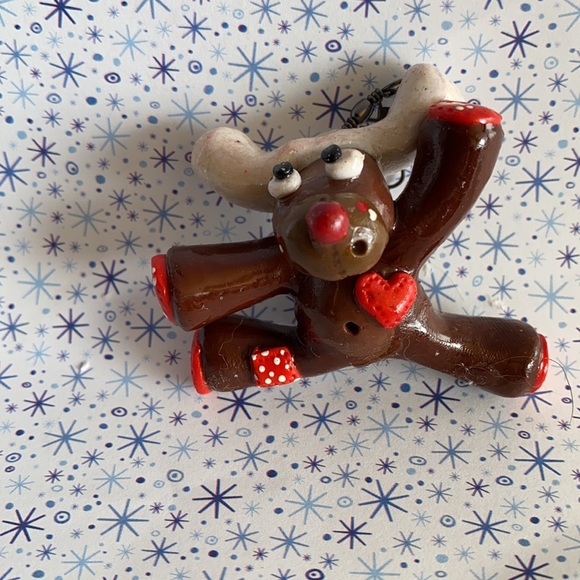 Hand Crafted Other - Handcrafted; Polymer Clay; Rudolph Reindeer; Moose